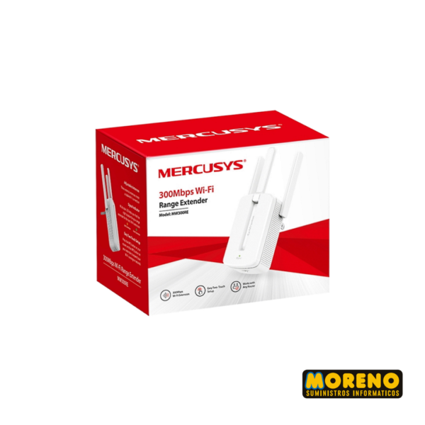 EXTENSOR DE RANGO 300 MBPS 3 ANT. MERCUSYS MW300RE