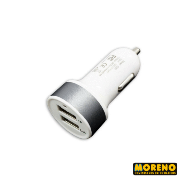 CARGADOR 12 VOLT A 2 USB   1,0 A / 2,3 A METALICO