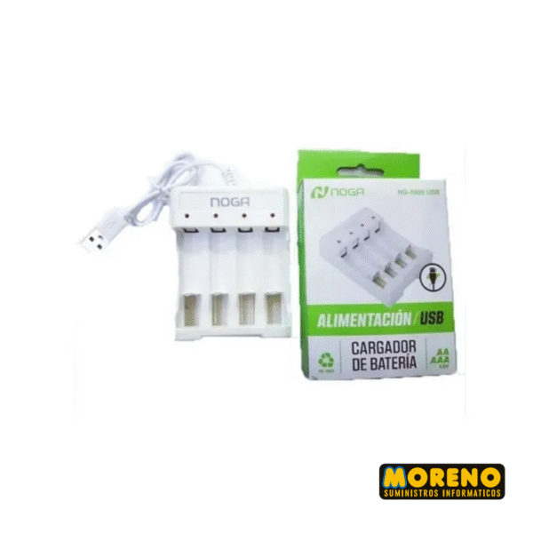 CARGADOR PILAS P/USB NOGA NG-USB4  P/2AA Y 3 AAA