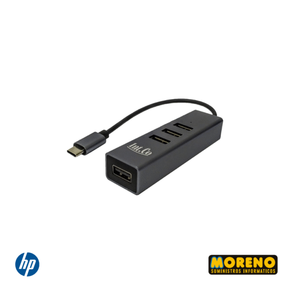 HUB TIPO C 2,0X4 USB HEMBRA-ALUMINI  INTCO KQ-006H