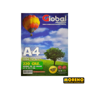 PAPEL MATE FOTO A4 220G X 20H.DOBLE FAZ GLOBAL