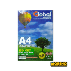 PAPEL TRANFER  TELAS CLARO 130G X 10H.GLOBAL   A4