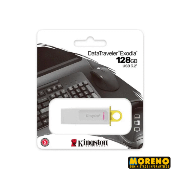 PEN DRIVE KINGSTON 128 GB DT EXODIA BLANCO