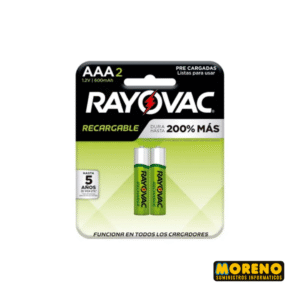 PILA 3A RECARG. 600MAH PACK X 2 UNID.RAYOVAC