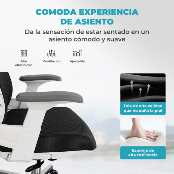 SILLON GERENCIAL RESP. GRIS SOPO. 120KG GLOBAL - Imagen 3