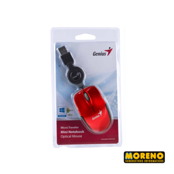 MOUSE GENIUS MICROTRAVELER CON CABLE RETRACTIL - Imagen 3