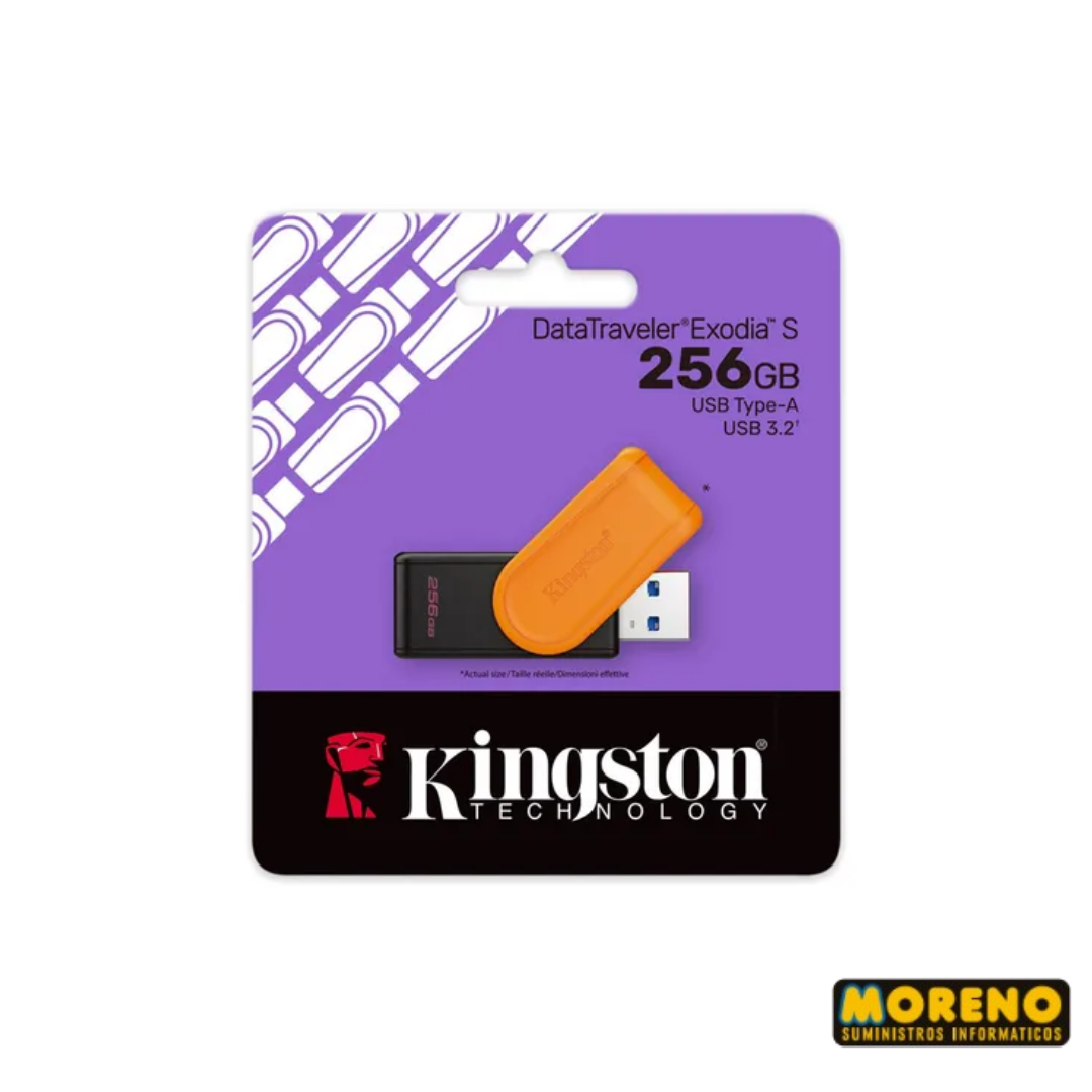 PEN DRIVE KINGSTON 256 GB DT EXODIA S NARANJA