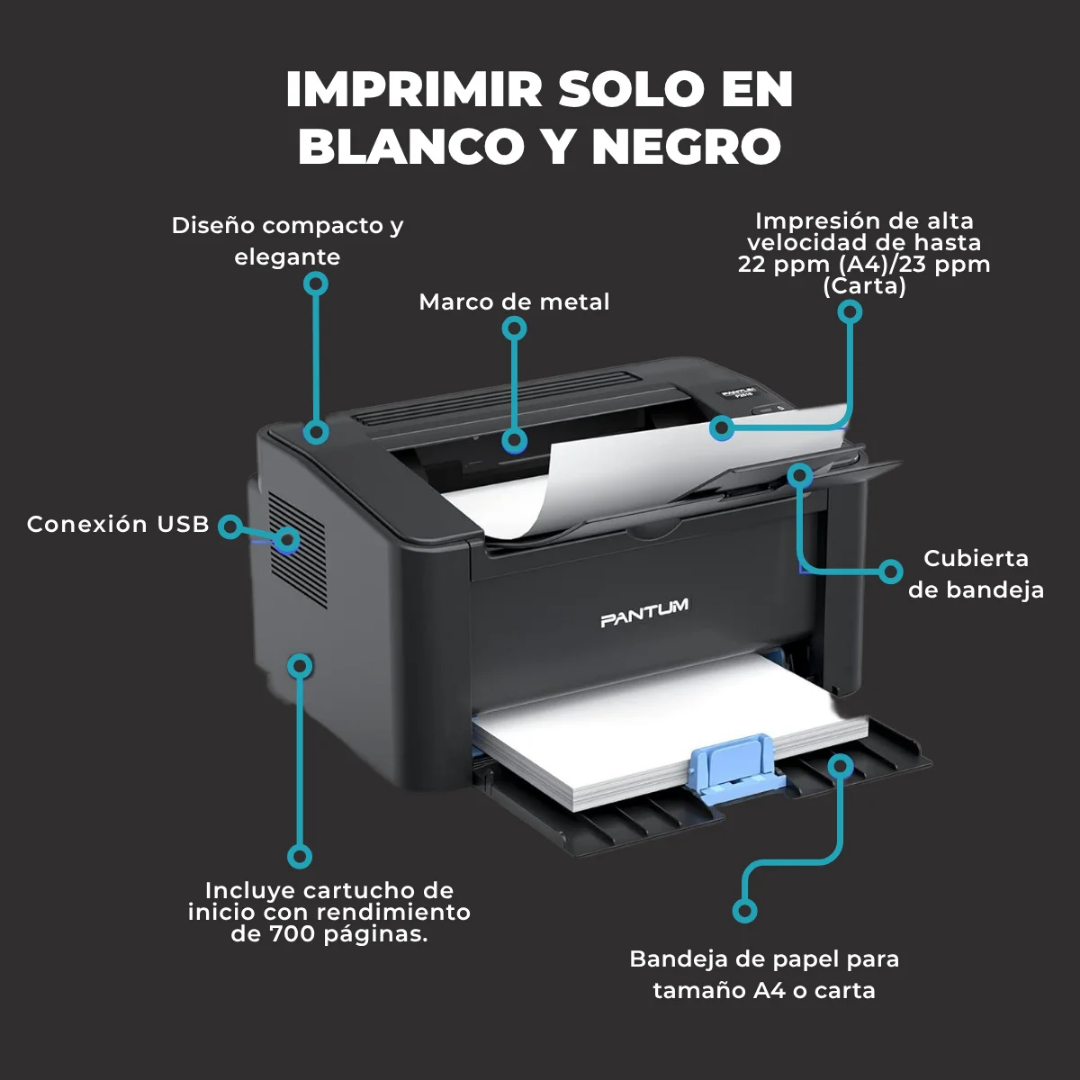 IMPRESORA PANTUM LASER P2516 - Imagen 10