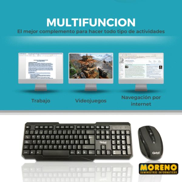 COMBO TEC. + MOUSE INAL.GLOBAL KMG27BK - Imagen 4
