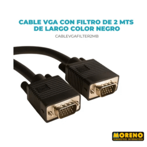 CABLE VGA MONITOR 2 MTS C/ FILTRO  GLOBAL